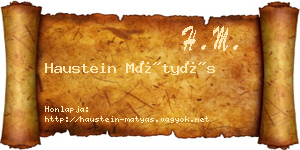 Haustein Mátyás névjegykártya